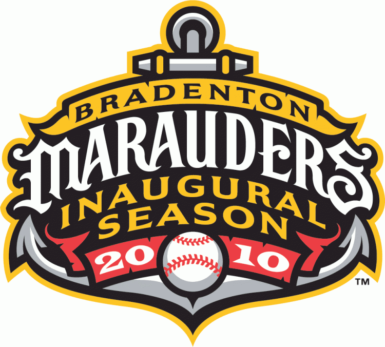 Bradenton Marauders event logo 2010 iron on heat transfer